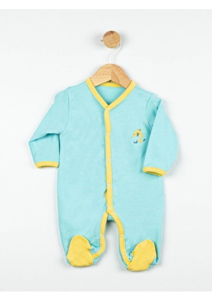 Unısex Yunus Balığı Nakışlı Tulum Salopet