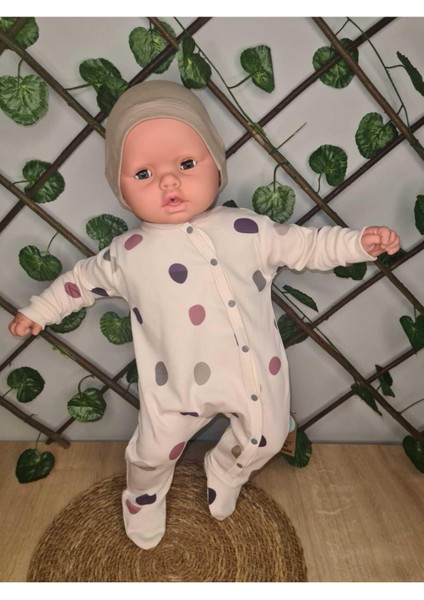 KIPIRIK BABY Kiz Bebek Taçli Baskili Şapkali Tulum Salopet