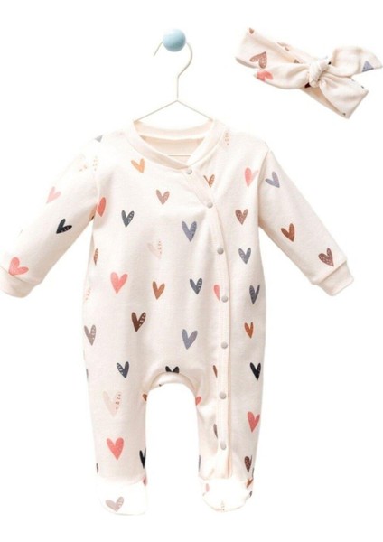 Kız Bebek Kalp Taçlı Baskılı Tulum Salopet fiyatları