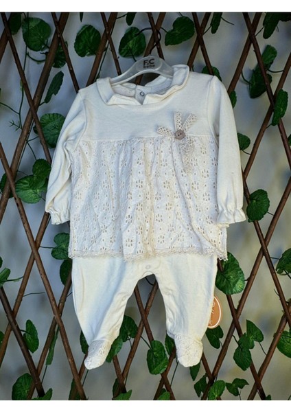 Kız Bebek Dantelli Tulum Salopet