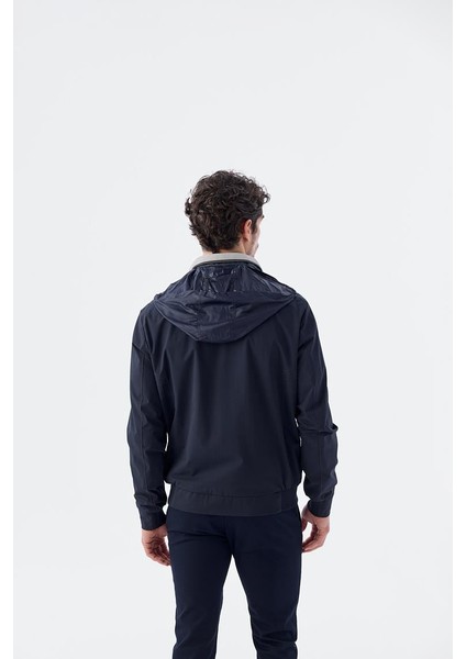 Lacivert Comfort Fit Kapüşonlu Rahat Mevsimlik Spor Mont indirimleri