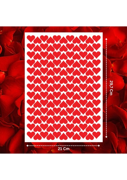 Kalp Sticker Yapışkanlı Hediyelik Etiket 572 Adet 2,2 cm x 2 cm