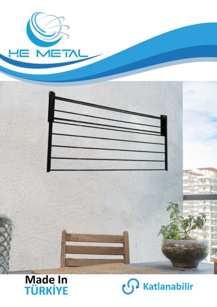 Duvara Monte Katlanabilir Çamaşır Askısı - 60X30 cm