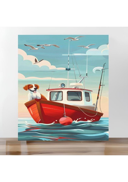 Sayılarla Boyama Tuval Seti Fırça Boya Dahil (Çıtalı) 40X50 cm - Tekne Dostum