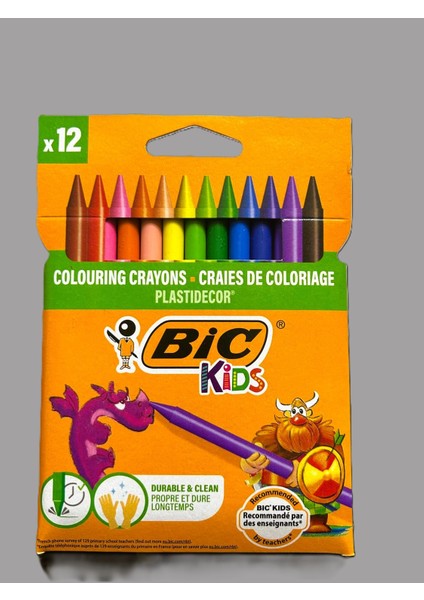 12 Renk Silinebilir Mum Pastel Boya