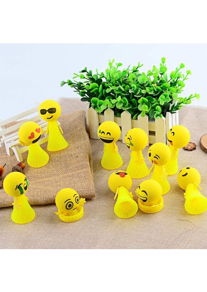Yüksek Kalite 4 Adet Renkli LED Işıklı Zıplayan Kafalar Işıklı Uçan Kafalar Işıklı Emoji Kafalar
