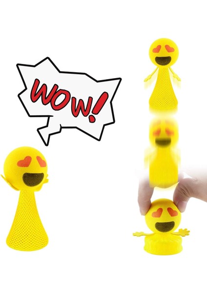Yüksek Kalite 4 Adet Renkli LED Işıklı Zıplayan Kafalar Işıklı Uçan Kafalar Işıklı Emoji Kafalar