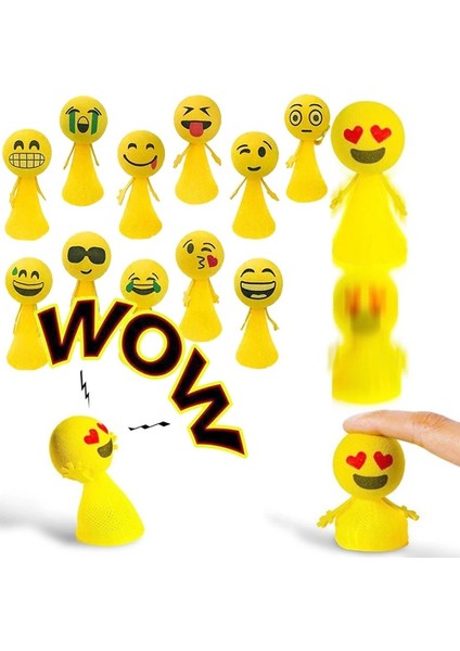 Yüksek Kalite 4 Adet Renkli LED Işıklı Zıplayan Kafalar Işıklı Uçan Kafalar Işıklı Emoji Kafalar