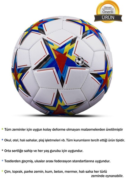 Orijinal Uefa Şampiyonlar Ligi Dikişli Futbol Topu Halı Saha Çim Beton Zemine Uygun Maç/idman No:5