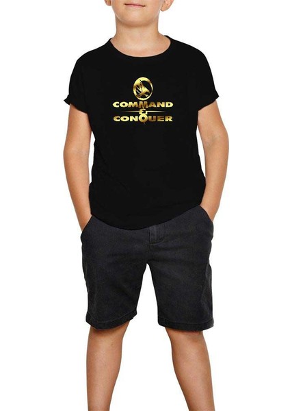 Command Conquer Logo Siyah Çocuk Tişört
