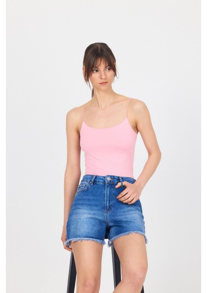 Pembe Ince Askılı Basic Atlet 848