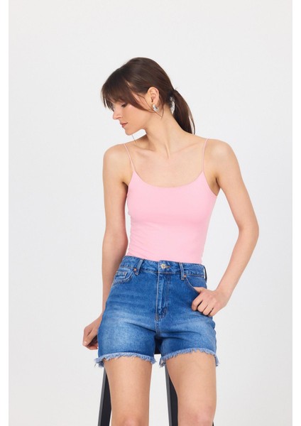 Pembe Ince Askılı Basic Atlet 848