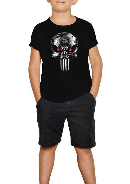 Terminator Punisher Siyah Çocuk Tişört