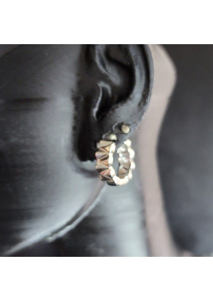 925 Ayar Gümüş Buruşuk Halka Küpe