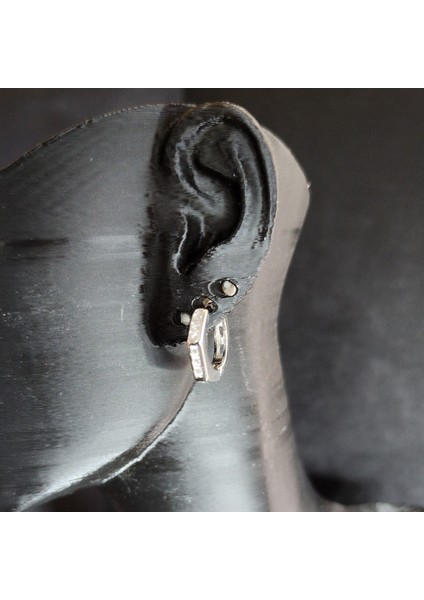 925 Ayar Gümüş Köşeli Halka Küpe