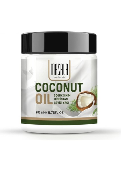 Hindistan Cevizi Yağı 200 ml - Soğuk Pres (Coconut Oil - Cold Pressed)
