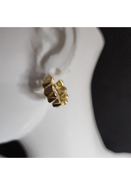 925 Ayar Gümüş Buruşuk Halka Küpe