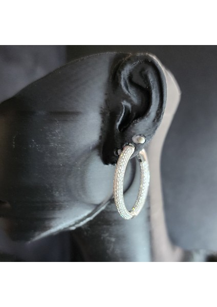 925 Ayar Gümüş Sırataş Halka Küpe