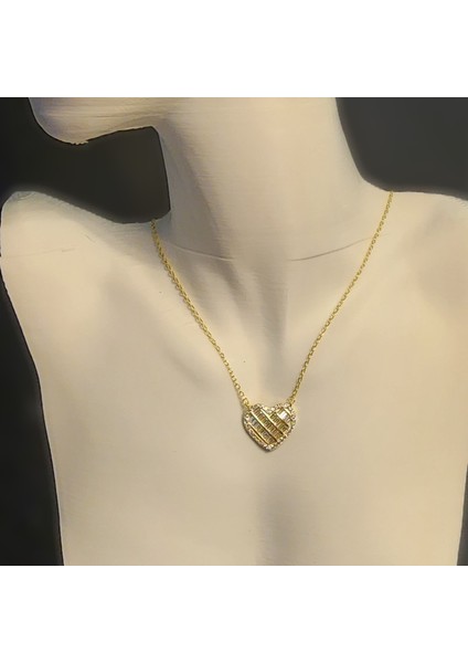 925 Ayar Gümüş Gold Kalp Kolye fiyatları