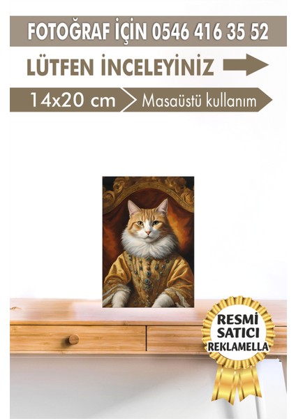 No:60 Kişiye Özel Tasarım Evcil Hayvan Tablosu Patili Hediyelik Kraliyet Kıyafetli Portresi
