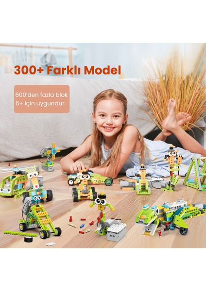 Makerzoid, Robot Master Premium, Robotik Kodlama Seti 600 Parça, 300 Farklı Robot