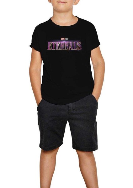 Eternals Logo Siyah Çocuk Tişört