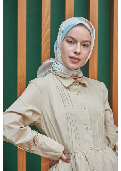 Lotus Petrol Yeşili Pamuk Viskon Eşarp