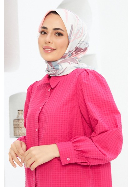 Lotus Su Yeşili Mürdüm Pamuk Viskon Eşarp