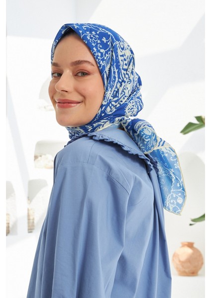 Şal Indigo Pamuk Viskon Eşarp