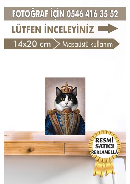 No:61 Kişiye Özel Tasarım Evcil Hayvan Tablosu Patili Hediyelik Kraliyet Kıyafetli Portresi