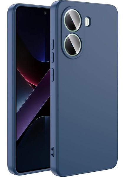 Xiaomi Poco X7 Pro Kılıf Lansman Içi Kadife Silikon Lacivert