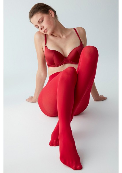 Tango Kırmızı Mikro 40 Külotlu Çorap-Pentilicious