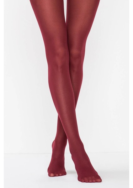 Bordo Mikro 40 Külotlu Çorap-Licious