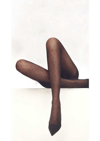 Kadın Mini Dot Desenli Külotlu Çorap