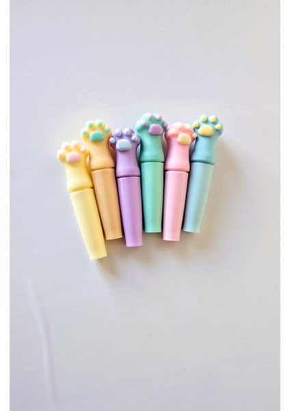 Pati Desenli Pastel Renkli Çantalı Fosforlu Kalem 6