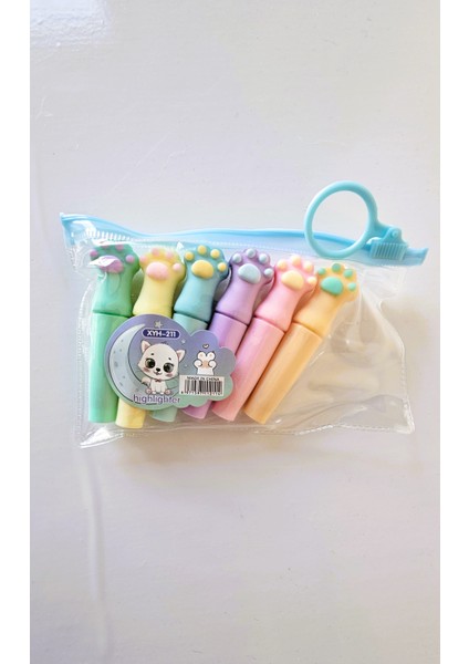 Pati Desenli Pastel Renkli Çantalı Fosforlu Kalem 6 fiyatları