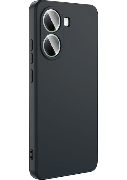 Poco X7 Pro Kılıf Lansman Içi Kadife Silikon Siyah + Ekran Koruyucu