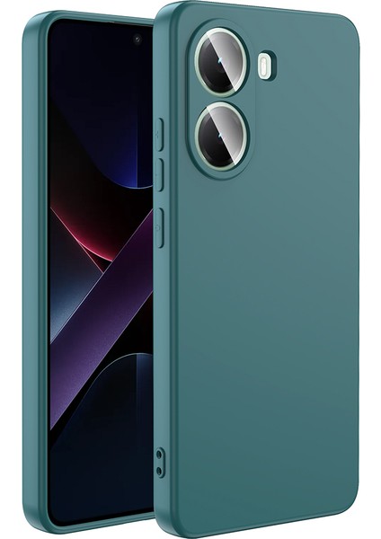 Xiaomi Poco X7 Pro Kılıf Lansman Içi Kadife Silikon Yeşil