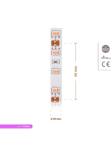 Pembe Şerit LED 10 Çipli Iç Mekan 5 Metre fırsatları