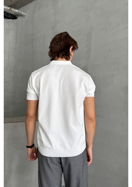 Erkek Oversize Fermuarlı Polo Yaka Triko T-Shirt indirimleri
