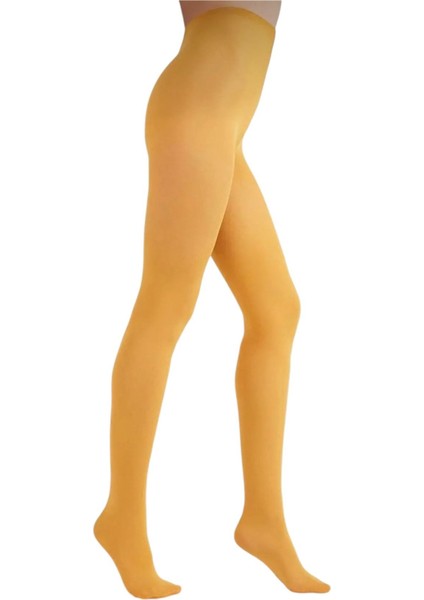 Safran Hardal Sarısı Mikro 40 Opak Mat Külotlu Çorap