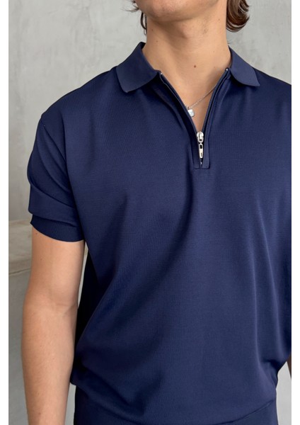 Erkek Oversize Fermuarlı Polo Yaka Triko T-Shirt fırsatları