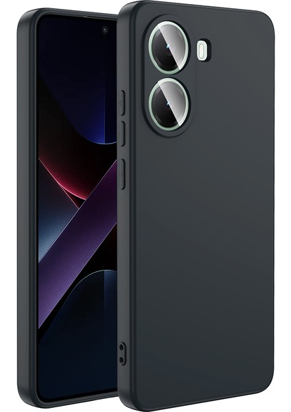 Xiaomi Poco X7 Pro Kılıf Lansman Içi Kadife Silikon Siyah