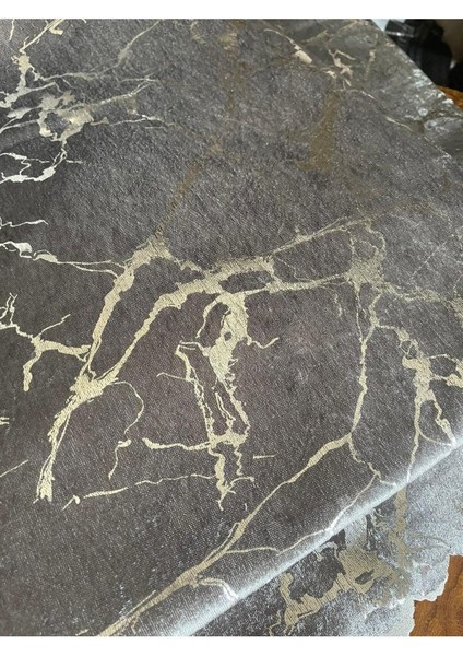 Koltuk Çekyat Örtüsü Yeni Moda Gümüş Varaklı Dekoratif Gri Zemin Süngerli Koltuk Örtüsü