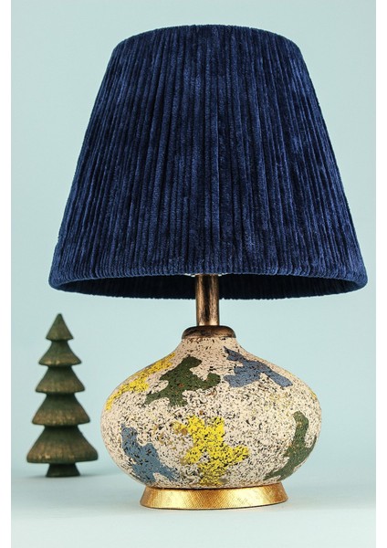 Mondo Potele Handmade Seramik Abajur Lacivert Modern 11 - 30 Lacivert Seramik E27
