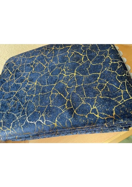 Koltuk Çekyat Örtüsü Yeni Moda Altın Varaklı Dekoratif Lacivert Zemin Süngerli Koltuk Örtüsü 1ADET modelleri