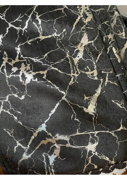 Süngerli Koltuk Örtüsü Kadife Gümüş Varaklı Siyah Renk 170x210 cm fırsatları