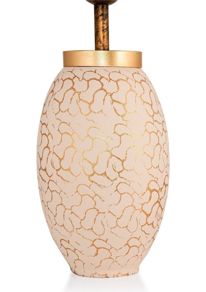 Rayon Handmade Seramik Abajur Krem Gold Srmk-53 fiyatları