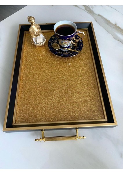 Simli Çay Tepsisi ,lüx Çay Tepsisi,sunum Tepsisi