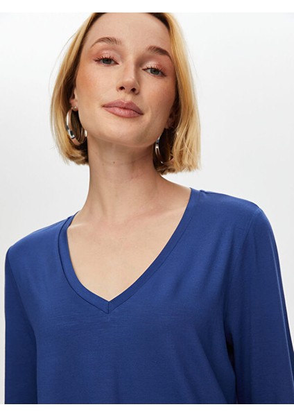 V Yaka Truvakar Kol T-Shirt 005 fırsatları